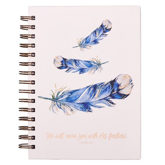 He Will Cover You With His Feathers Spiral-bound Journal