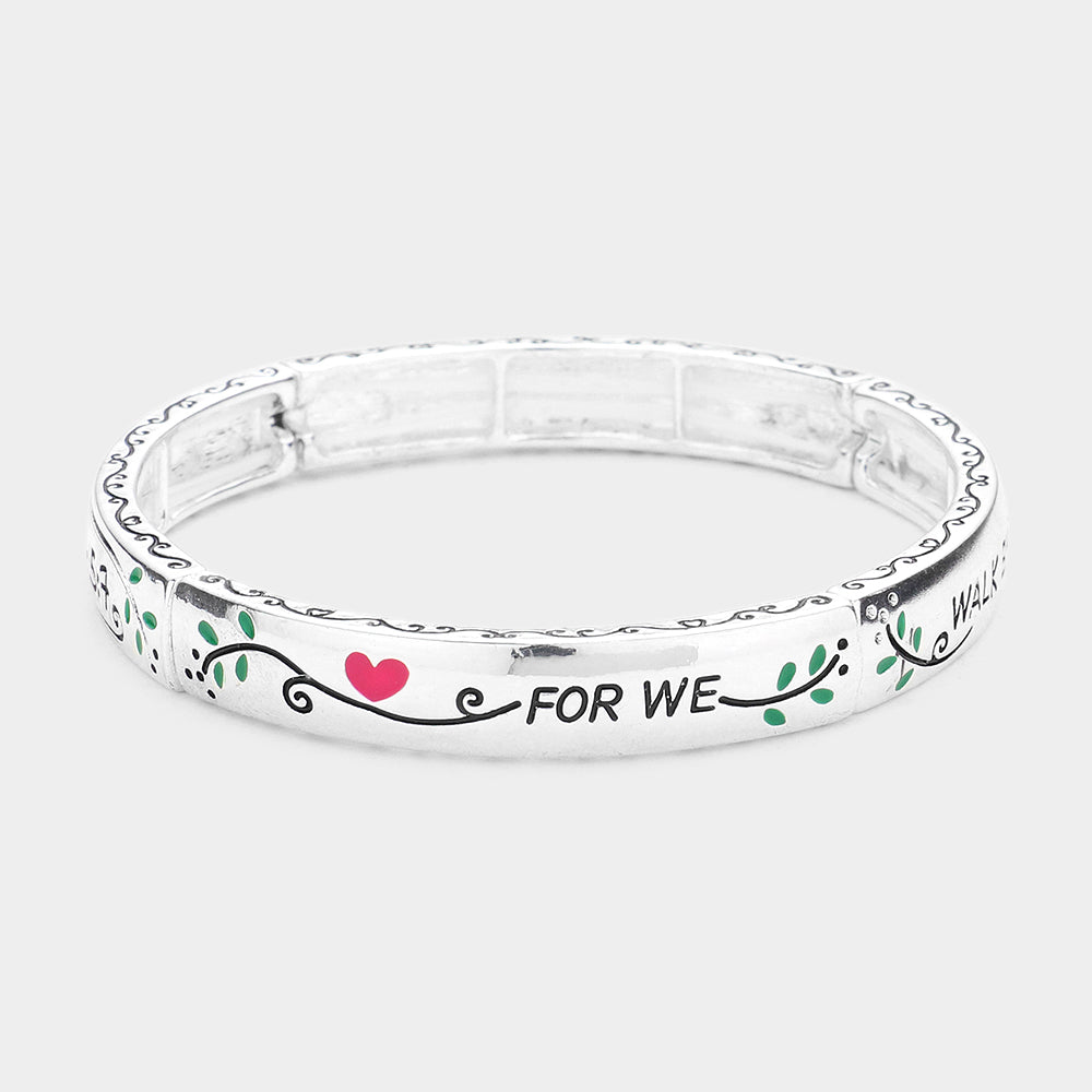 2 Corinthians 5:7 Message Metal Stretch Bracelet