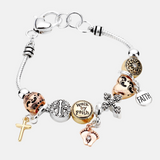 Walk by Faith Charm Multi Beaded Bracelet