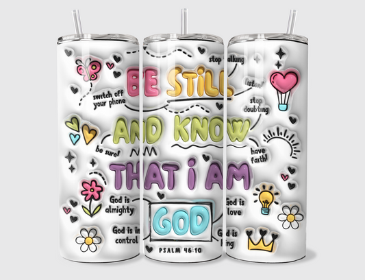Be Still And Know 20oz Skinny Tumbler