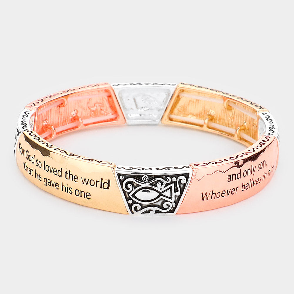 John 3:16 Metal Stretch Bracelet