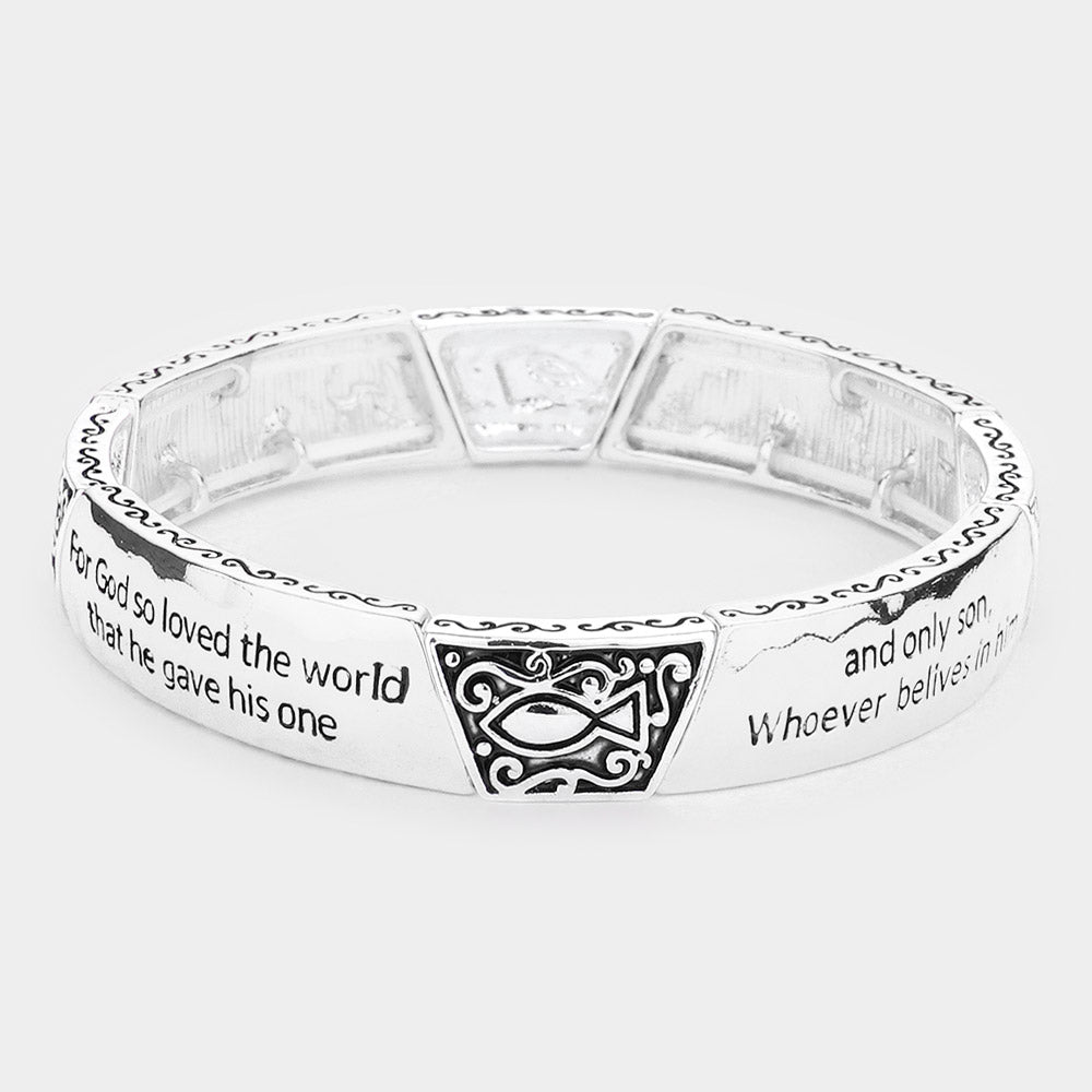 John 3:16 Metal Stretch Bracelet