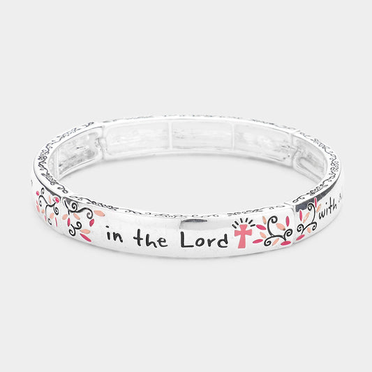 Proverbs 3:5 Message Metal Stretch Bracelet