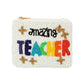 Amazing Teacher Message Seed Beaded Mini Pouch Bag