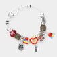 Best Teacher Charm Multi Beaded Bracelet