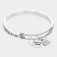 Teacher's Prayer ABC Book Pearl Charm Message Stretch Bracelet